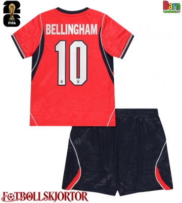 England Jude Bellingham #10 Borta Kläder Barn VM 2026 Kortärmad (+ Korta byxor)
